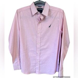Nautica Pink Cotton Button-down Longsleeved Dress Shirt L (14-16)